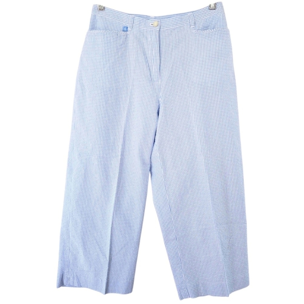 Lauren Ralph Lauren Gingham Pants Size 6P Blue Logo Cottagecore Prairie Dorothy